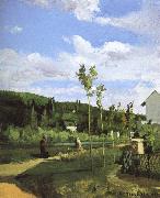 Camille Pissarro Walking along the village Germany oil painting artist